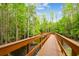 Wooden walkway amidst lush greenery offers a scenic path to the lake at 21215 Preservation Dr, Land O Lakes, FL 34639
