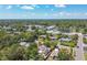 Aerial view showcasing a neighborhood with tree-lined streets and a variety of homes, some with pools, under a bright blue sky at 5010 8Th N Ave, St Petersburg, FL 33710
