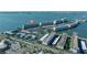 Aerial view of Town Shores of Gulfport showcasing the community layout, waterways, and surrounding area at 5900 Shore S Blvd # 512, Gulfport, FL 33707