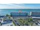 Stunning aerial view of the condo complex near the water with plenty of parking and amenities at 5900 Shore S Blvd # 512, Gulfport, FL 33707