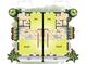 Detailed floor plan showcasing the layout of the kitchen, dining, living room, and powder room at 1005 W Cypress St # 2, Tampa, FL 33606