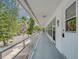 Exterior corridor featuring mature trees and palm trees viewed from outdoor condo walkway at 1221 Drew St # E12, Clearwater, FL 33755