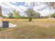 Large fenced backyard with mature trees at 1818 Kim Acres Ln, Dover, FL 33527