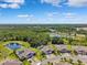 A neighborhood with solar panels and ponds bordering lush green scenery under a blue sky at 19323 Hawk Valley Dr, Tampa, FL 33647