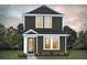 Charming two-story home featuring dark brown siding and white trim, surrounded by a green lawn and trees at 2043 Wild Heron Ct, Valrico, FL 33596