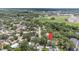 An aerial view showing the property's location amidst mature trees, near a park, with convenient access to amenities at 2353 Dora Dr, Clearwater, FL 33765