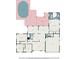 Detailed floor plan showcasing the layout of the house, including bedrooms, bathrooms, living areas, and outdoor patio at 2353 Dora Dr, Clearwater, FL 33765