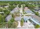 A residential neighborhood with a variety of single-Gathering homes, mature trees, and well-maintained streets at 361 Colonial Ct, Dunedin, FL 34698