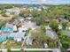 A residential neighborhood showcasing a mix of home styles, established trees, and a community-oriented atmosphere at 361 Colonial Ct, Dunedin, FL 34698