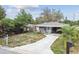 Quaint one-story house with a lovely front yard, a welcoming porch, and a convenient driveway for easy parking at 361 Colonial Ct, Dunedin, FL 34698