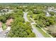 Picturesque aerial view of the neighborhood, showcasing mature trees and well-maintained streets at 521 Bent Oak Ct, Spring Hill, FL 34609