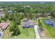 Aerial view of a beautiful home with a pool, showcasing its prime location amidst lush greenery at 9091 Mazette Rd, Weeki Wachee, FL 34613