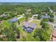 Stunning aerial view of home featuring a screened-in pool, complemented by surrounding lush greenery at 9091 Mazette Rd, Weeki Wachee, FL 34613