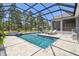Sparkling pool with sun loungers and covered patio in the background at 9091 Mazette Rd, Weeki Wachee, FL 34613