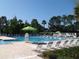 Community pool with lap lanes, sun loungers, and shaded seating area at 10231 Millport Dr, Tampa, FL 33626