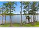 Scenic water view framed by tall trees, showcasing the serene and natural surroundings of the property at 17124 Crawley Rd, Odessa, FL 33556