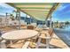 Charming patio with waterfront views offering a perfect spot for relaxation and outdoor dining at 1898 Shore S Dr # 311, South Pasadena, FL 33707