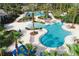 A beautiful resort-style pool area with palm trees and ample lounge seating creates a relaxing oasis at 20039 Heritage Point Dr, Tampa, FL 33647