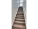 Carpeted staircase with white risers and railing leading to the upper level at 2220 Chianti Pl # 8-0828, Palm Harbor, FL 34683