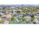 Panoramic aerial view of waterfront homes with private docks, swimming pools, and easy access to bay at 330 Palm Ne Is, Clearwater Beach, FL 33767