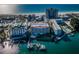 Beautiful aerial view of the building, a pool, the beach and the ocean at 3805 Gulf Blvd # 504, St Pete Beach, FL 33706