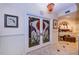 Stunning stained glass doors lead to a beautifully decorated hallway with tiled floors at 3805 Gulf Blvd # 504, St Pete Beach, FL 33706