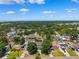Residential neighborhood aerial view showcasing lush trees and a clear blue sky with scattered clouds at 4717 W Lawn Ave, Tampa, FL 33611