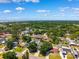 Community aerial shot featuring neighborhood homes and lush trees under blue skies at 4717 W Lawn Ave, Tampa, FL 33611