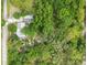 Aerial view of the property surrounded by lush trees at 10854 Telford St, New Port Richey, FL 34654