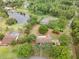 Scenic aerial view featuring a home near a pond, surrounded by lush greenery at 1204 Ballinger Rd, Lutz, FL 33548