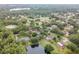 Aerial view showcasing the home's location amidst mature trees and the surrounding neighborhood at 1204 Ballinger Rd, Lutz, FL 33548