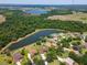 An aerial view reveals the neighborhood's serene setting amidst the natural beauty of the area at 12309 Creek Edge Dr, Riverview, FL 33579