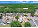 Aerial shot of a residential area surrounded by abundant greenery and a glimpse of community living at 13523 Prestwick Dr, Riverview, FL 33579