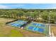 Well-maintained pickleball courts in a fenced-in area offer a great option for recreational activities at 19156 Dove Creek Dr, Tampa, FL 33647