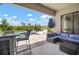 Outdoor patio featuring a pool and lounge area with outdoor seating and landscaping at 21648 Snowy Orchid Ter, Land O Lakes, FL 34637