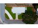 An aerial view shows the property lines, large yard, mature landscaping and overall lot size at 3951 72Nd N St, St Petersburg, FL 33709