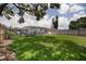 Lush backyard featuring a well-maintained lawn, a fire pit, and a cozy seating area for outdoor relaxation at 3951 72Nd N St, St Petersburg, FL 33709