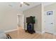 This bedroom features recessed lights, a ceiling fan, and a door with an indoor basketball hoop at 4612 W Lowell Ave, Tampa, FL 33629