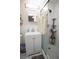 Modern bathroom with a glass-enclosed shower, contemporary vanity, and sleek design for a spa-like experience at 5205 98Th N Ter, Pinellas Park, FL 33782