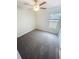 Cozy bedroom with neutral walls, carpet flooring, ceiling fan, and natural light from window at 11524 Sage Canyon Dr, Riverview, FL 33578