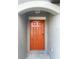 Exterior of the house featuring a bright orange front door at 11524 Sage Canyon Dr, Riverview, FL 33578