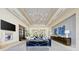 Elegant lobby with high ceilings, chandelier, and modern decor at 15525 Corona Del Mar Dr, Wimauma, FL 33598