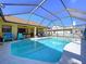 Large screened-in pool with bright blue water at 1599 Mcauliffe Ln, Palm Harbor, FL 34683