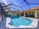 Bright view of the sparkling, screened-in pool and patio at 1599 Mcauliffe Ln, Palm Harbor, FL 34683