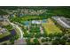 Aerial view of a beautiful community with many amenities including a pool, tennis courts and basketball courts at 19247 Otters Wick Way, Land O Lakes, FL 34638