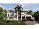 Stunning two-story home featuring a lush lawn, beautiful palms, covered entry, and a two-car garage at 2019 Illinois Ne Ave, St Petersburg, FL 33703