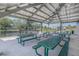 Covered picnic area featuring metal picnic tables, benches, and scenic views at 2468 Florentine Way # 26, Clearwater, FL 33763
