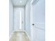 Bright hallway featuring modern doors, white trim, and wood-look flooring at 3004 W Abdella St, Tampa, FL 33607