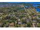 Panoramic aerial view showcases the neighborhood's waterways, and residential streets at 6521 Oelsner St, New Port Richey, FL 34652