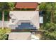 Aerial view of a house with a newer roof and solar panels providing energy efficiency, located in a friendly neighborhood at 6914 Monarch Park Dr, Apollo Beach, FL 33572
